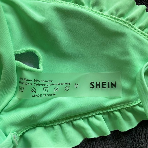 Bright Green Ruffle Bikini - Picture 4 of 4